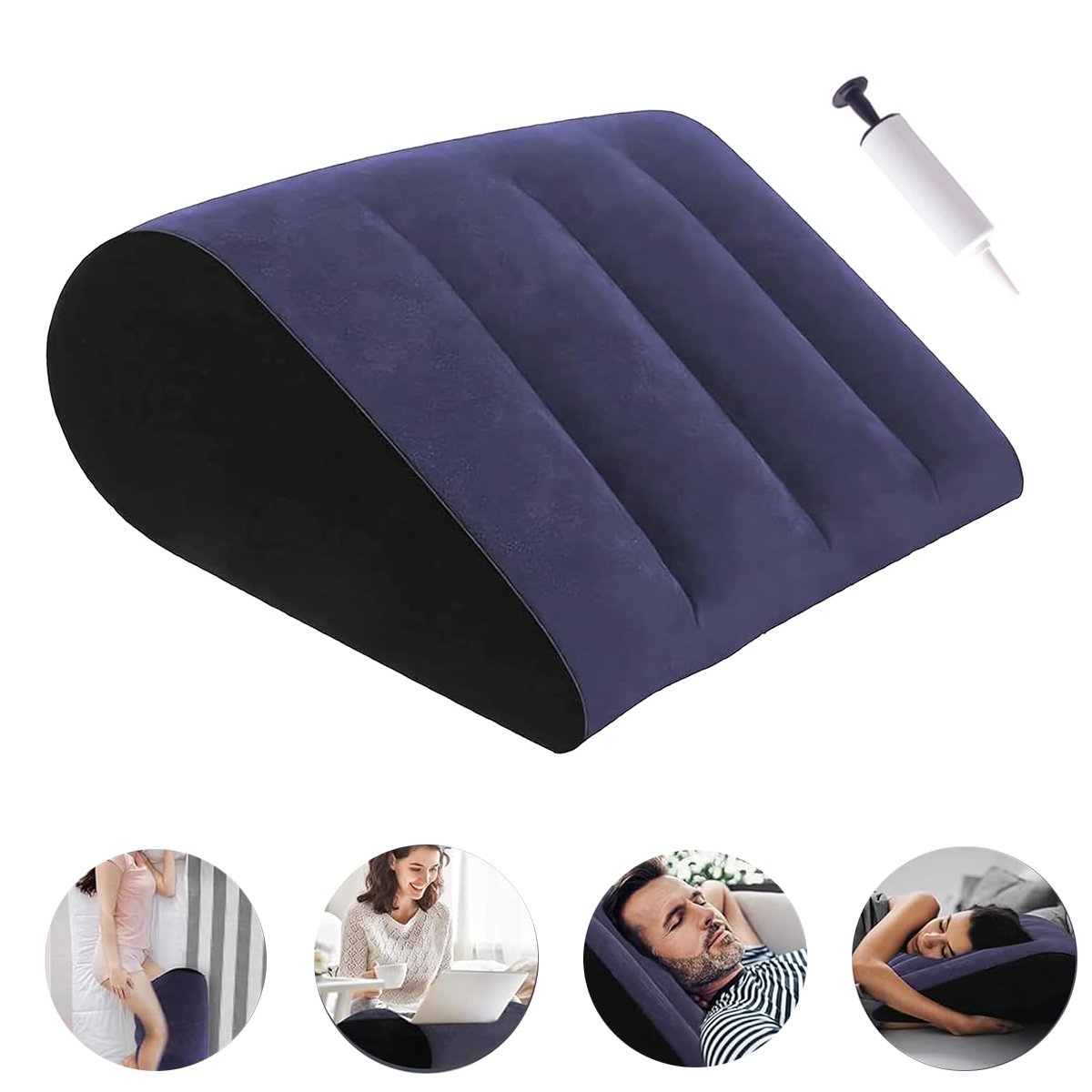 Outdoor Furniture Cushions - Nadmuchiwana poduszka klinowa fioletowa ergonomiczna poduszka