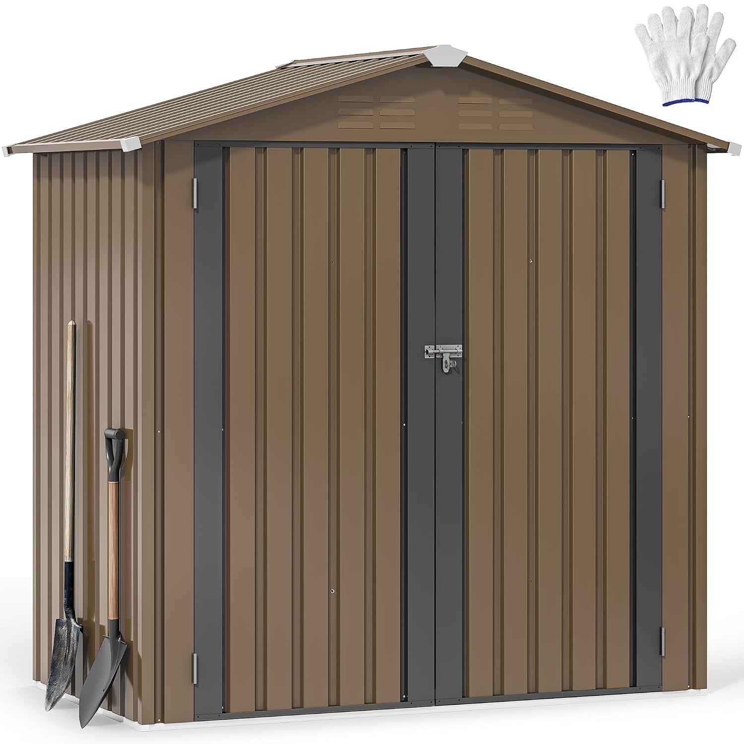Outdoor Furniture Heavy Duty - Metalowy schowek ogrodowy 6x4 stopy, wodoodporny