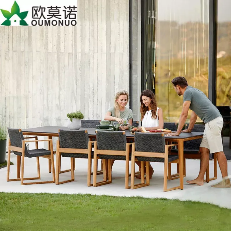 Outdoor Furniture Teak Wood - Zestaw mebli ogrodowych z rattanu i