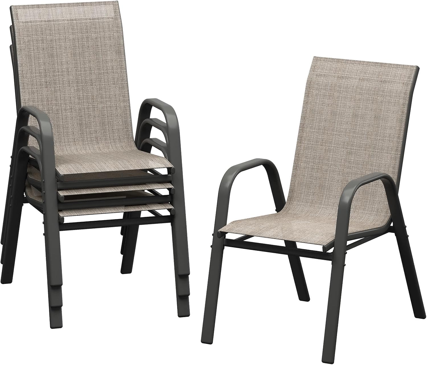 Outdoor Furniture Metal Chairs - Zestaw 4 krzeseł do jadalni na