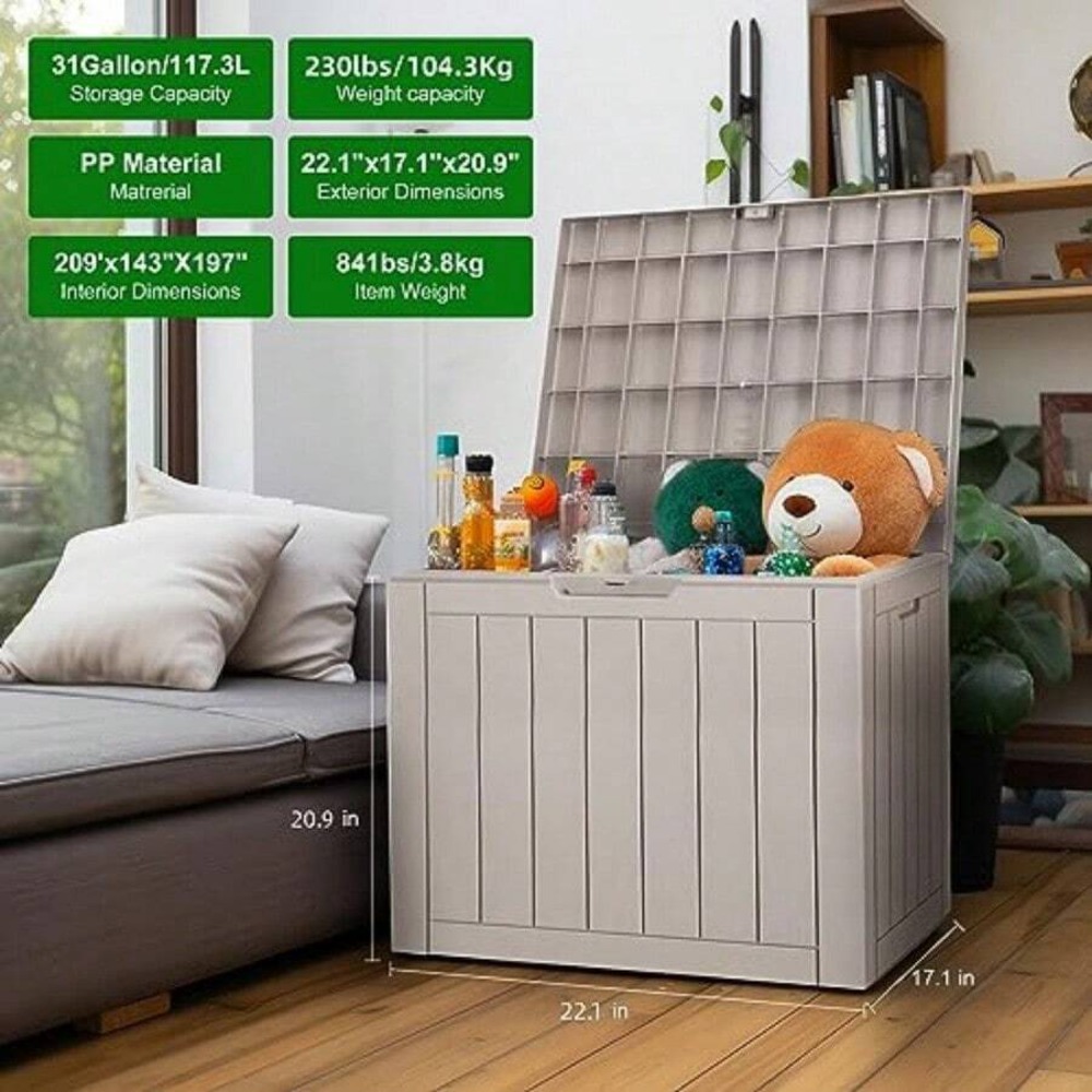 Zamykana na klucz skrzynia z ż – Outdoor Furniture Weatherproof recenzja i cena