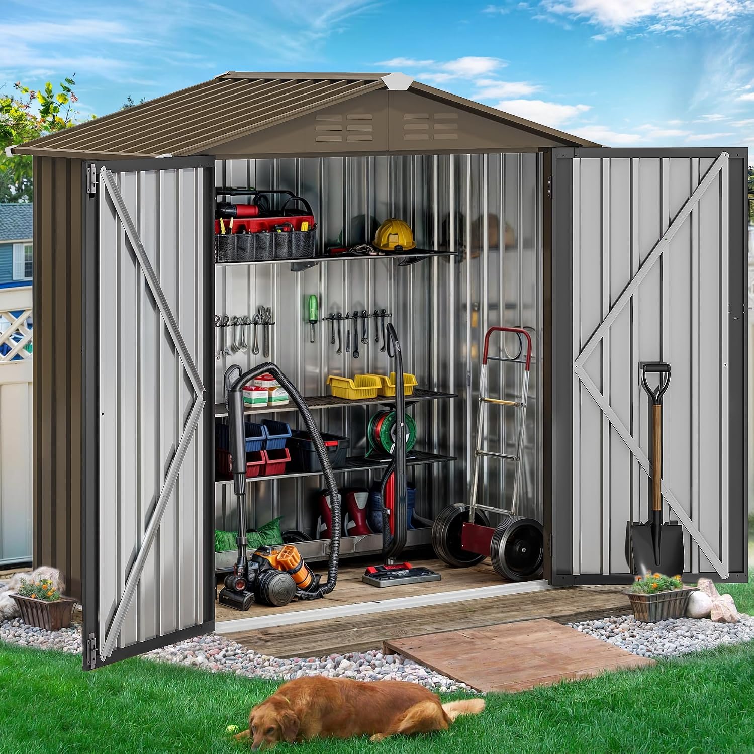 Metalowy schowek ogrodowy 6x4  – Outdoor Furniture Heavy Duty recenzja i cena