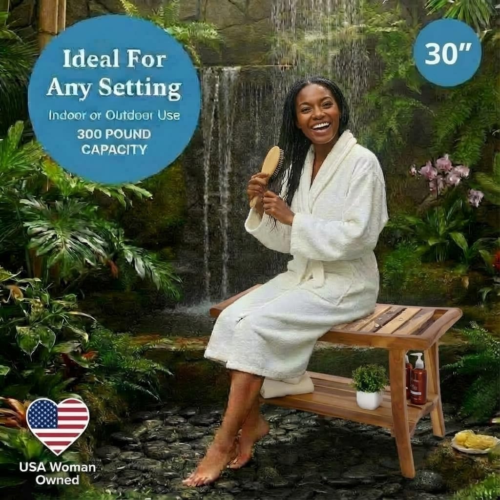 Ławka prysznicowa z drewna tek – Outdoor Furniture Teak Wood recenzja i cena