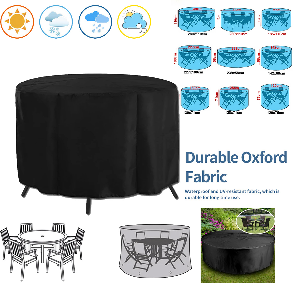 Okrągły Pokrowiec na Meble Ogr – Outdoor Furniture Weatherproof recenzja i cena