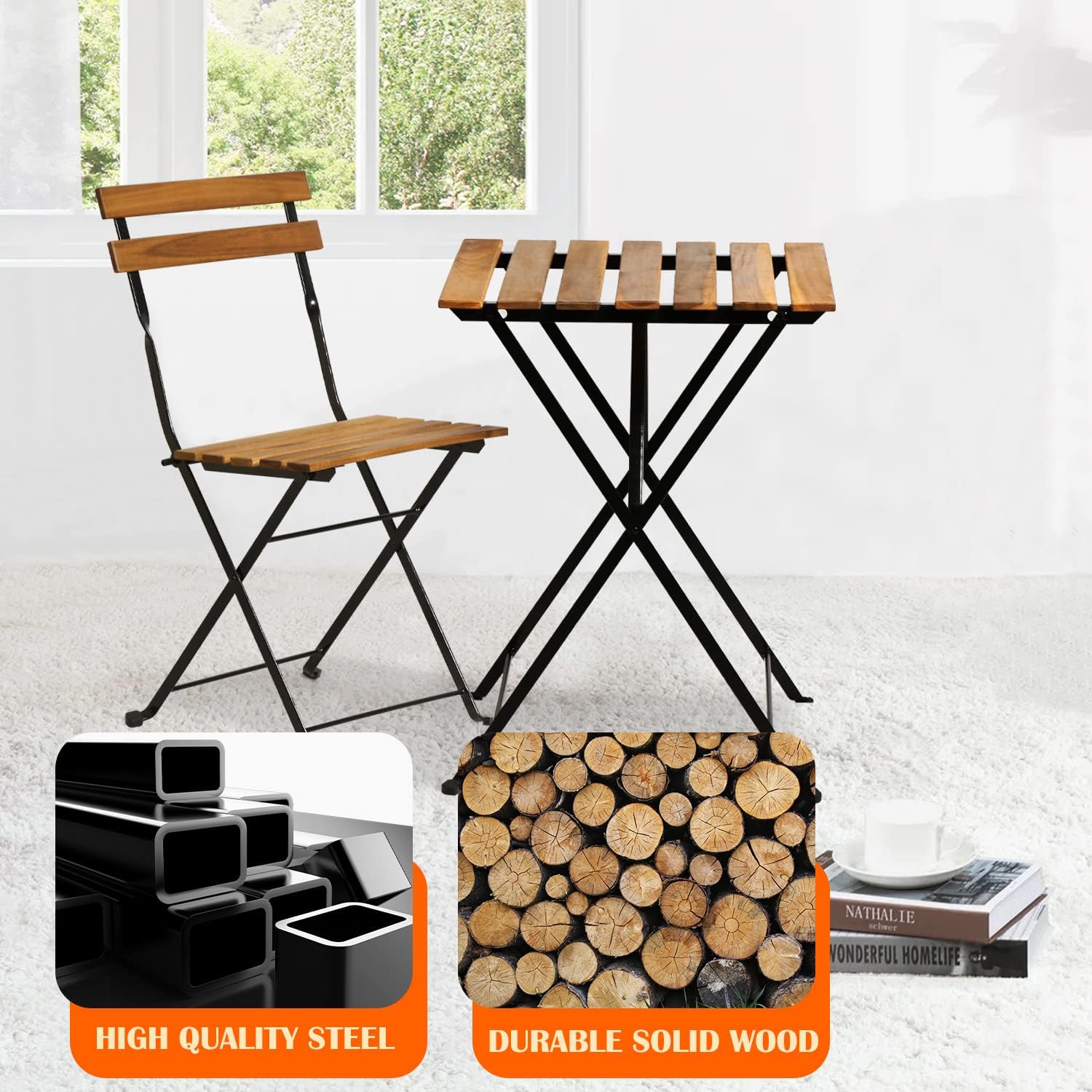 Naturalny drewniany 3-częściow – Outdoor Furniture Sofa recenzja i cena