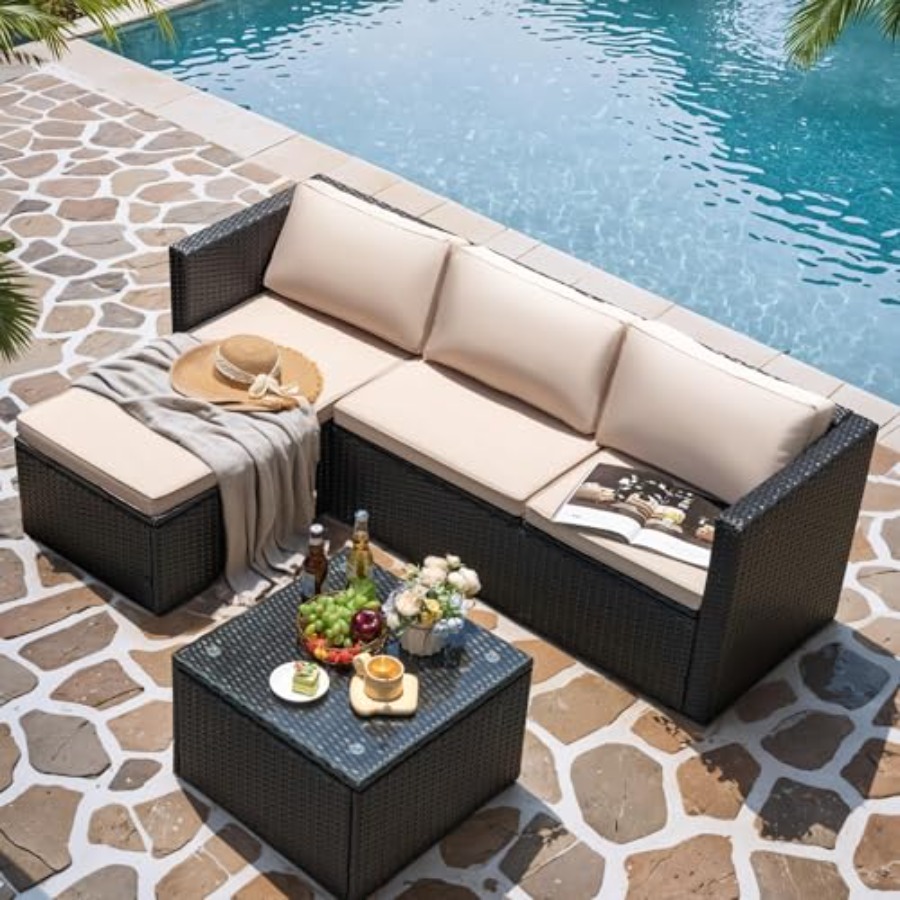 Zestaw mebli ogrodowych: beżow – Outdoor Furniture Plus recenzja i cena